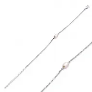 Dainty Pink Pearl Design Trendy Charm Silver Bracelet