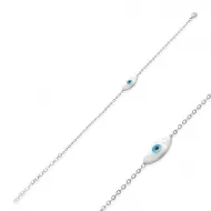 Evil Eye Mother of Pearl 925 Charm Bracelet