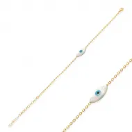 Evil Eye Mother of Pearl 925 Charm Bracelet