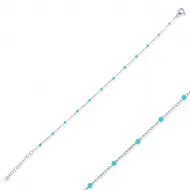 Mint Green Color Enamel 925 Chain Bracelet