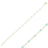 Mint Green Color Enamel 925 Chain Bracelet