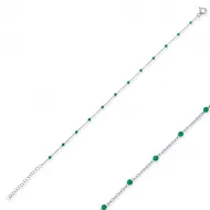 Green Color Enamel 925 Chain Bracelet