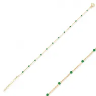 Green Color Enamel 925 Chain Bracelet