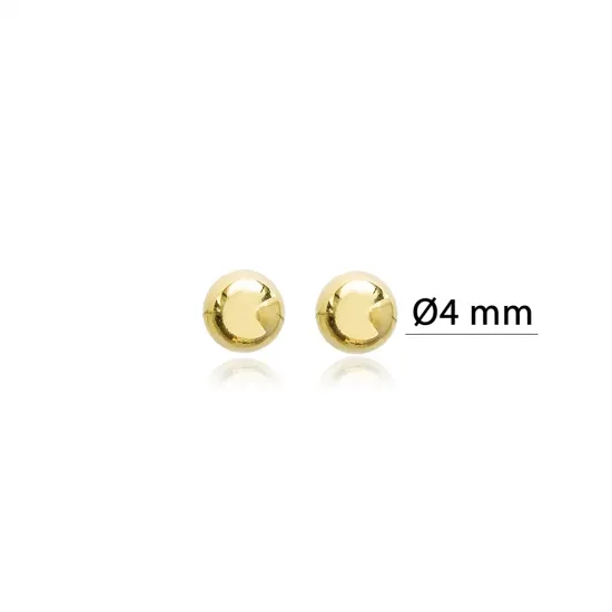Minimalist Ball Plain Silver Stud Earrings