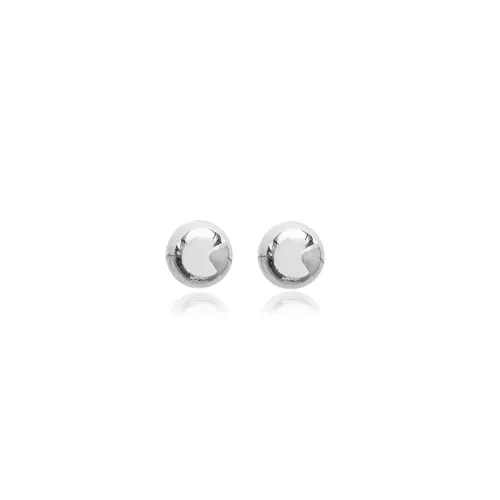 Minimalist Ball Plain Silver Stud Earrings