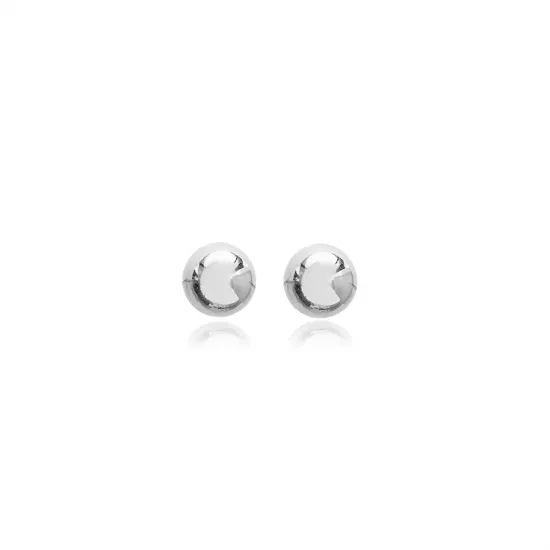 Minimalist Ball Plain Silver Stud Earrings