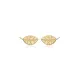 Origami Leaf Design Silver Stud Earrings