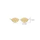 Origami Leaf Design Silver Stud Earrings