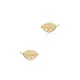 Origami Leaf Design Silver Stud Earrings