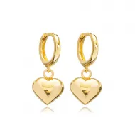 Silver Bubble Heart Charm Dangle Earring