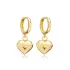 Silver Bubble Heart Charm Dangle Earring