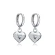 Silver Bubble Heart Charm Dangle Earring