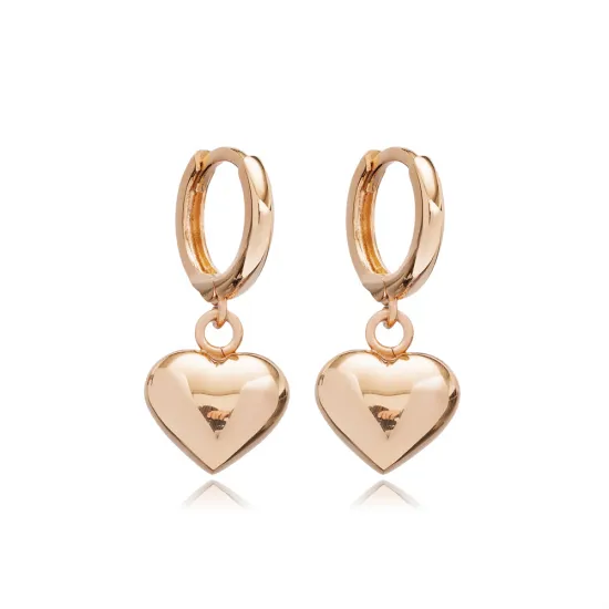 Silver Bubble Heart Charm Dangle Earring