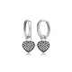 Heart Design Silver 925 Dangle Earrings