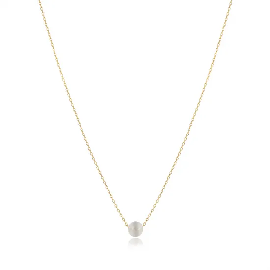 Round White Stone Design Charm Necklace NECK-1511