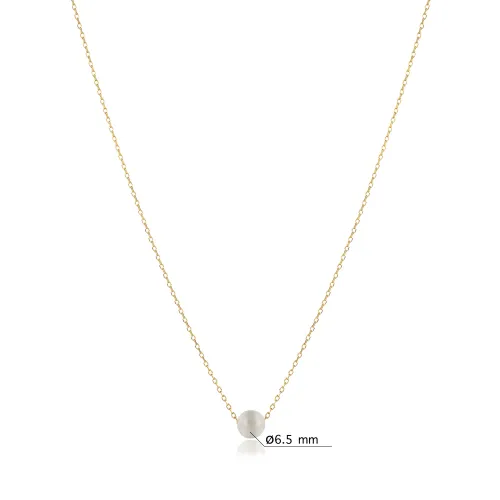 Round White Stone Design Charm Necklace NECK-1511