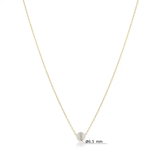 Round White Stone Design Charm Necklace NECK-1511