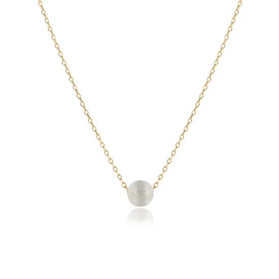 Round White Stone Design Charm Necklace NECK-1511
