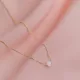 Round White Stone Design Charm Necklace NECK-1511