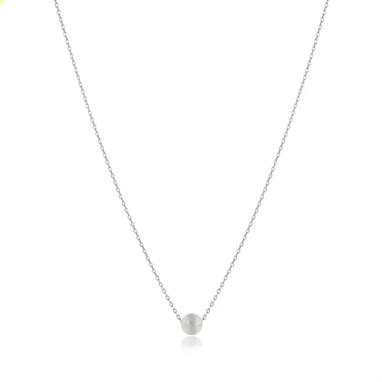 Round White Stone Design Charm Necklace NECK-1511