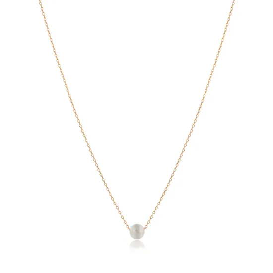 Round White Stone Design Charm Necklace NECK-1511