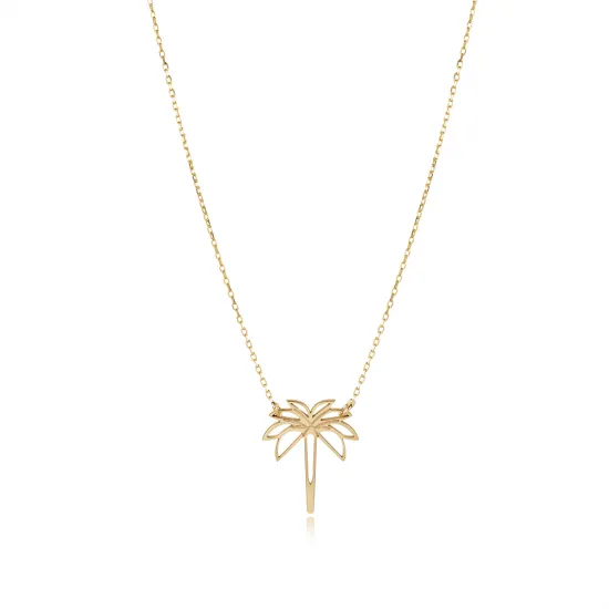 Plain Palm Tree Design 925 Charm Necklace