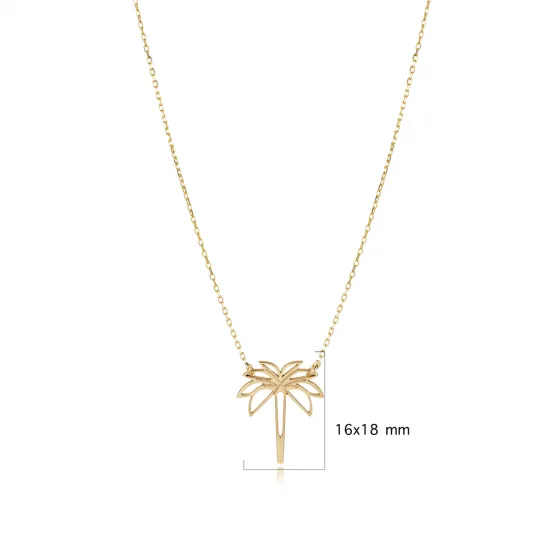 Plain Palm Tree Design 925 Charm Necklace