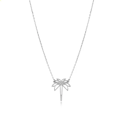 Plain Palm Tree Design 925 Charm Necklace