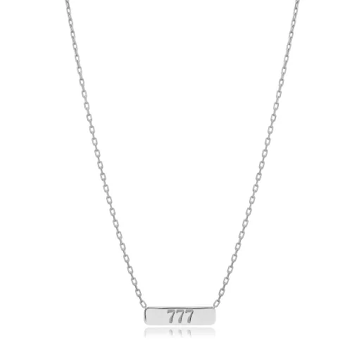 Plain Tag Charm 925 Sterling Silver Necklace