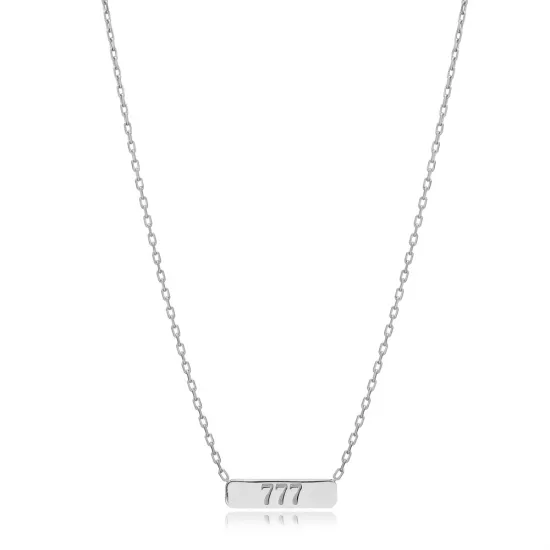 Plain Tag Charm 925 Sterling Silver Necklace