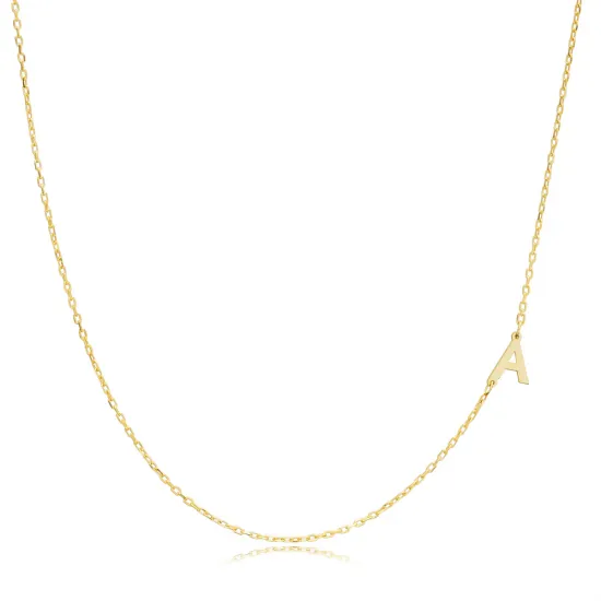 Plain Alphabet A Letter 30 Forse Chain Wholesale Silver Necklace - 1.40 g