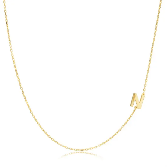 Plain Alphabet A Letter 30 Forse Chain Wholesale Silver Necklace - 1.40 g