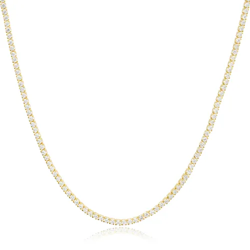 Chic Square Design Zirconia Stone Tennis Necklace Handmade Turkish 925 Sterling Silver Jewelry