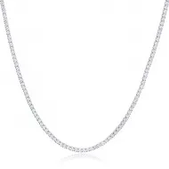 Chic Square Design Zirconia Stone Tennis Necklace Handmade Turkish 925 Sterling Silver Jewelry