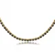 Black Zircon Stone Design Tennis Necklace Handmade Turkish 925 Sterling Silver Jewelry