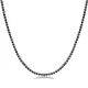 Black Zircon Stone Design Tennis Necklace Handmade Turkish 925 Sterling Silver Jewelry