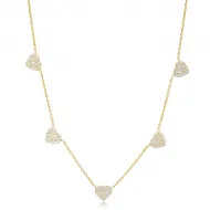 Elegant Heart Design Zircon Stone Shaker Necklace Turkish Handcrafted Wholesale 925 Sterling Silver Jewelry