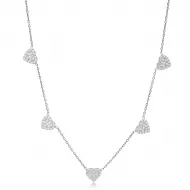 Elegant Heart Design Zircon Stone Shaker Necklace Turkish Handcrafted Wholesale 925 Sterling Silver Jewelry