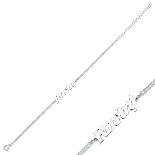 Personalized Custom Name Customized Charm Bracelet Handmade 925 Sterling Silver Jewelry - 1.85 g