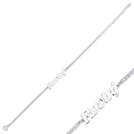 Personalized Custom Name Customized Charm Bracelet Handmade 925 Sterling Silver Jewelry - 1.85 g