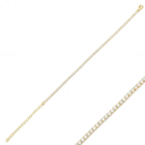 Design Square Sade Silver CZ Sterling Silver Tennis Bracelet