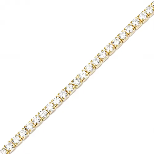 Design Square Sade Silver CZ Sterling Silver Tennis Bracelet