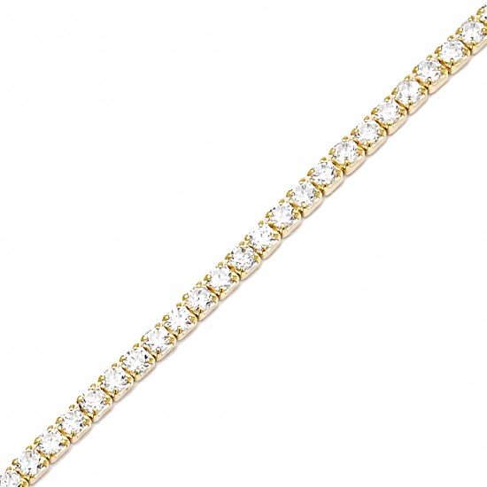 2 mm Square Design CZ Sterling Silver Tennis Bracelet BRA-3282