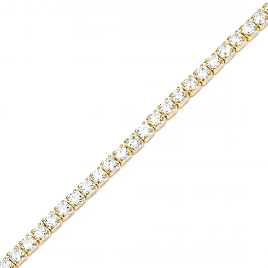Design Square Sade Silver CZ Sterling Silver Tennis Bracelet