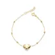Elegant Plain Heart Design Ball Chain Silver Bracelet BRA-4359