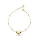 Elegant Plain Heart Design Ball Chain Silver Bracelet BRA-4359