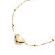 Elegant Plain Heart Design Ball Chain Silver Bracelet BRA-4359