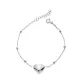 Elegant Plain Heart Design Ball Chain Silver Bracelet BRA-4359