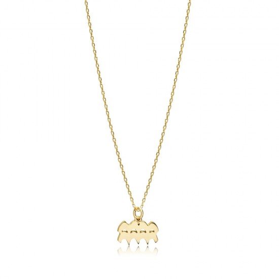 Aquarius Zodiac Sign Plain Silver Charm Necklace NECK-1228