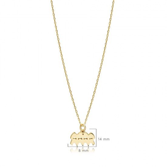 Aquarius Zodiac Sign Plain Silver Charm Necklace NECK-1228